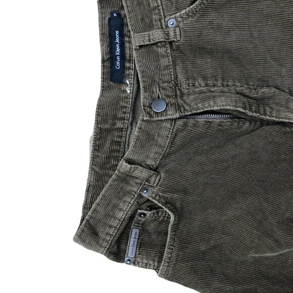 Calvin Klien Jeans Size 34 Corduroy Pants Green - Picture 12 of 12